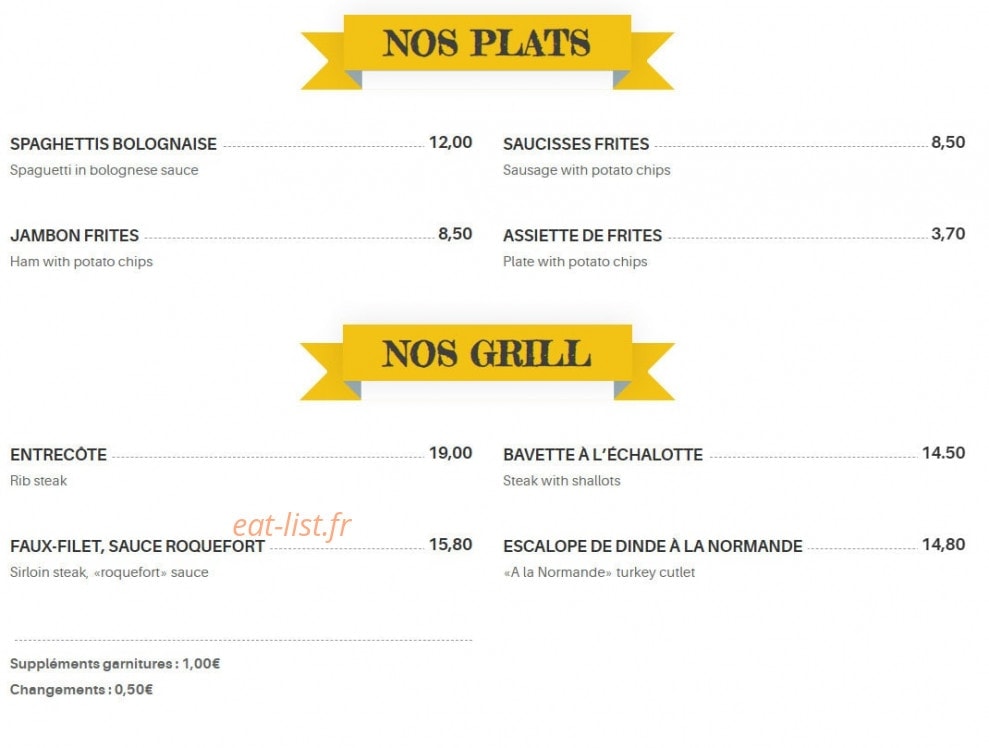 La Taverne — carte page 7