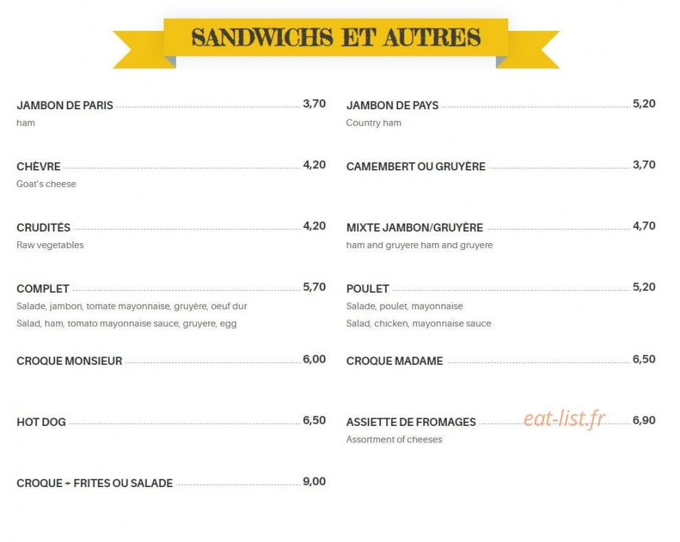 La Taverne — carte page 6