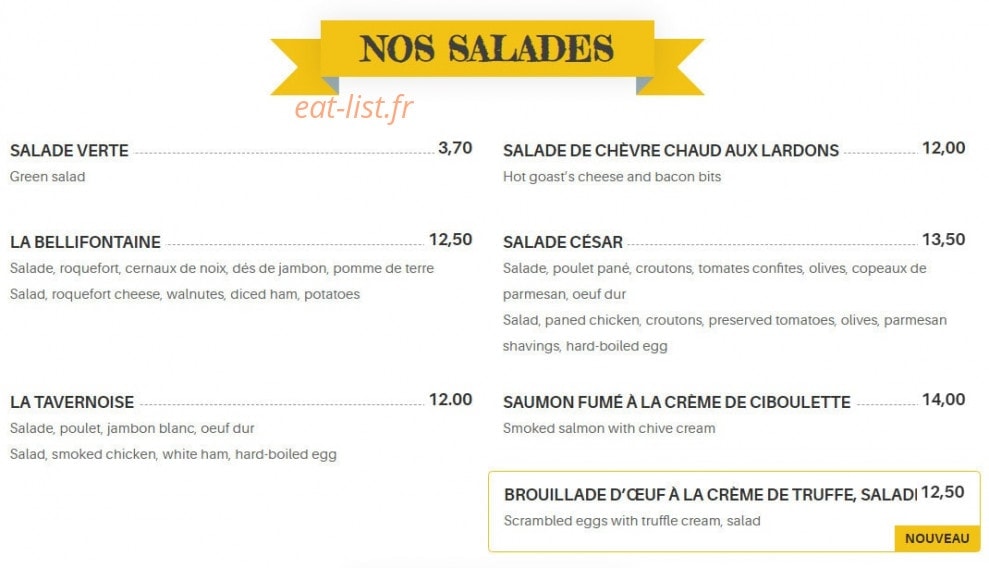La Taverne — carte page 8