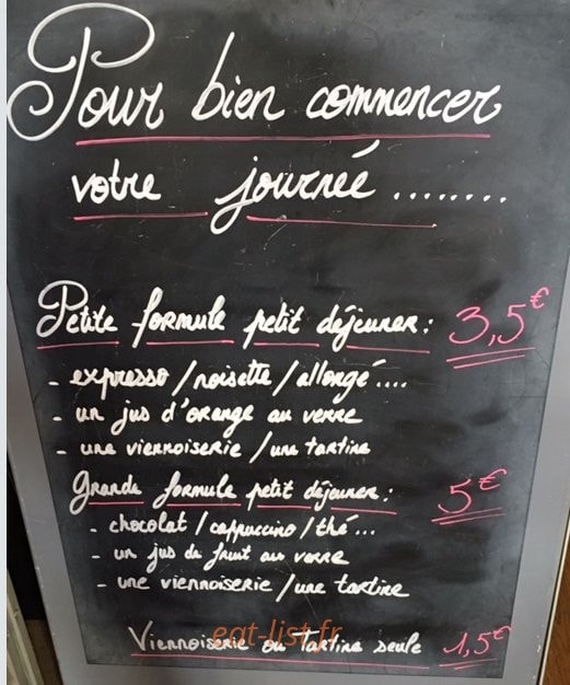 Carte et menu de Le France à Fontainebleau — Les formules