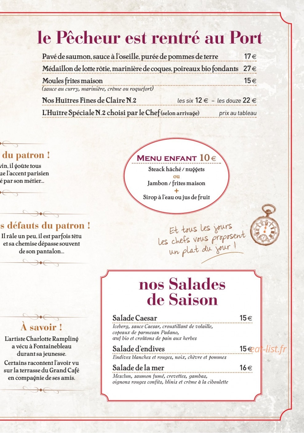 Le Grand Café — carte page 4