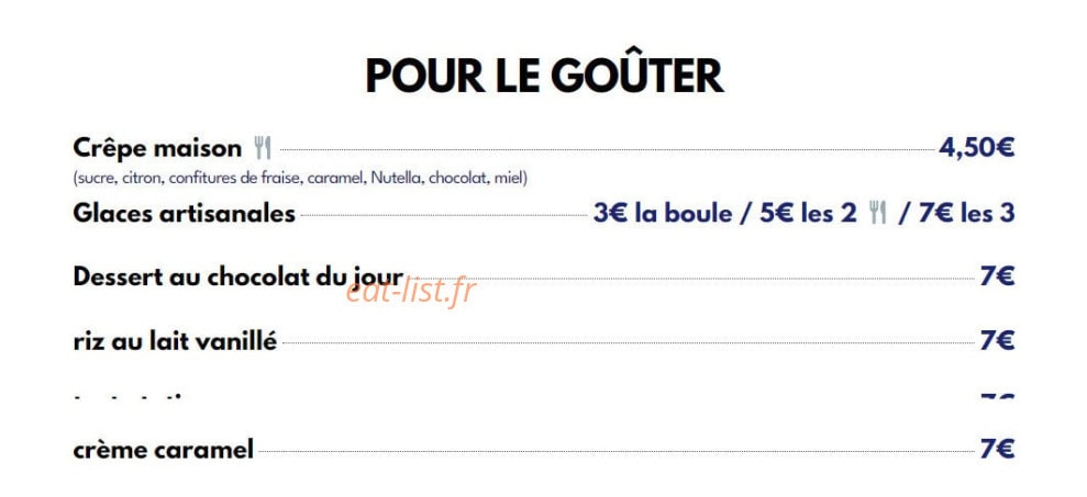 Carte et menu de Le Viand'art à Fontainebleau — Pour le goûter