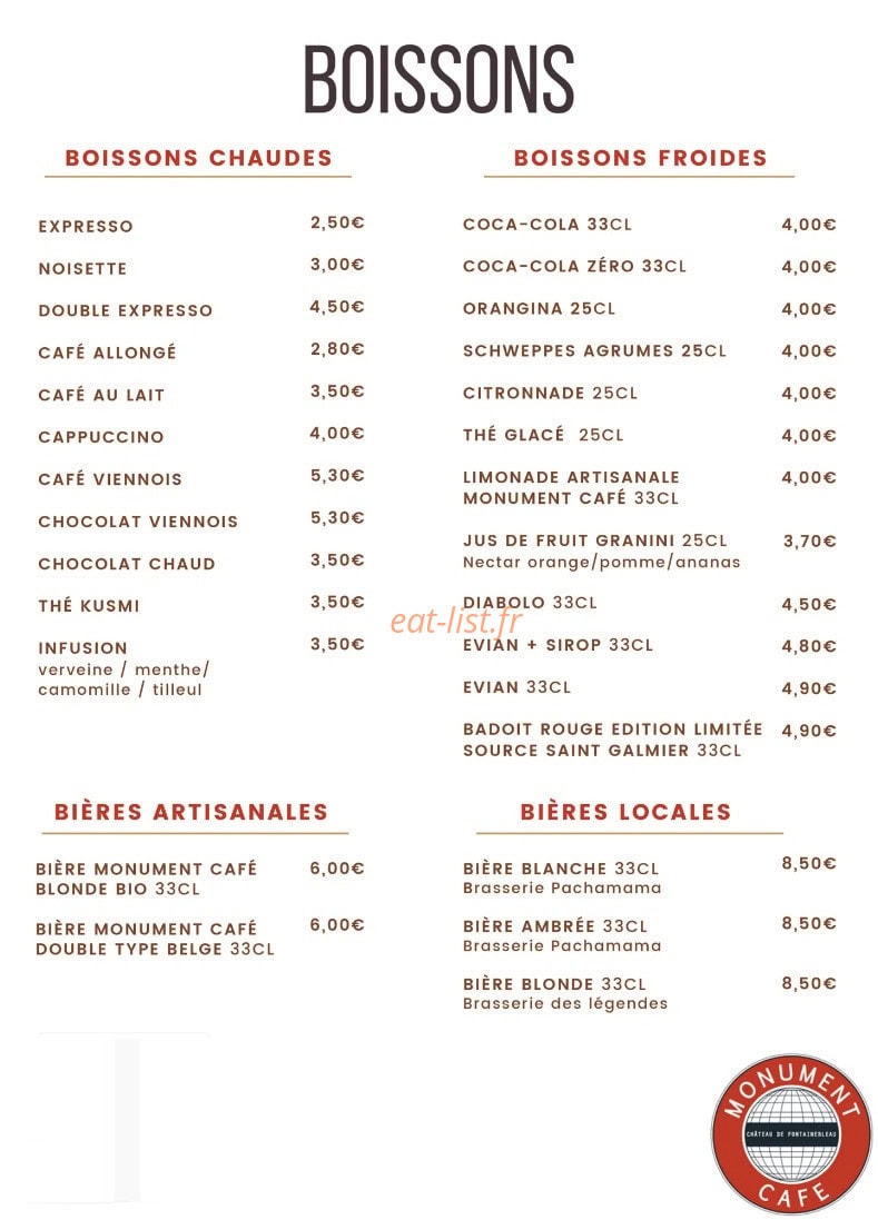 Monument Café — carte page 3