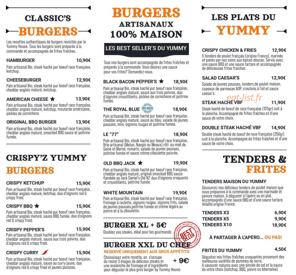 Yummy House — carte page 2