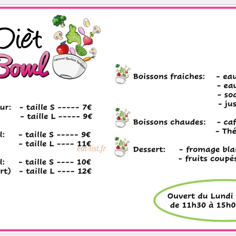 Dièt Bowl — carte page 1
