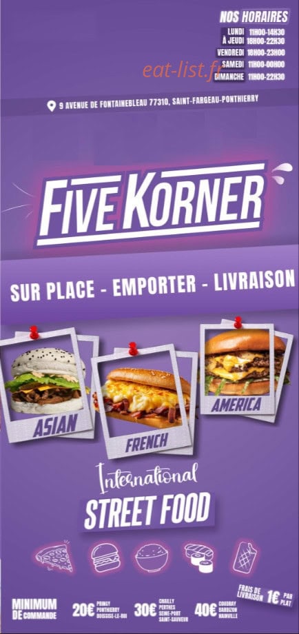 Five Korner — carte page 1