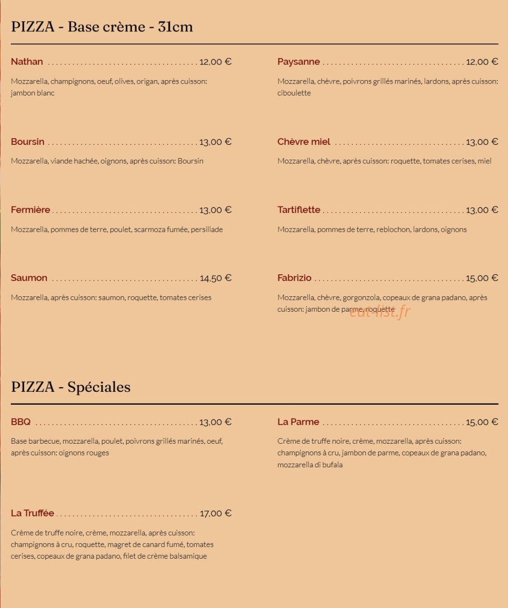 La Pizzaïola — carte page 2