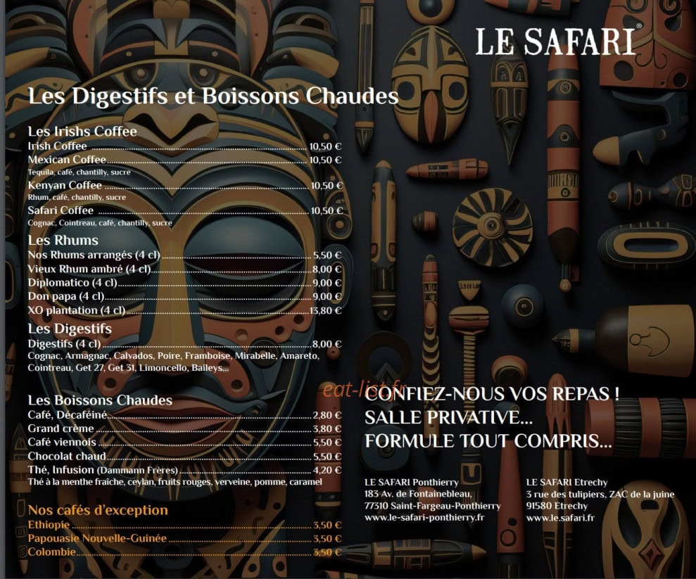 Le safari — carte page 8