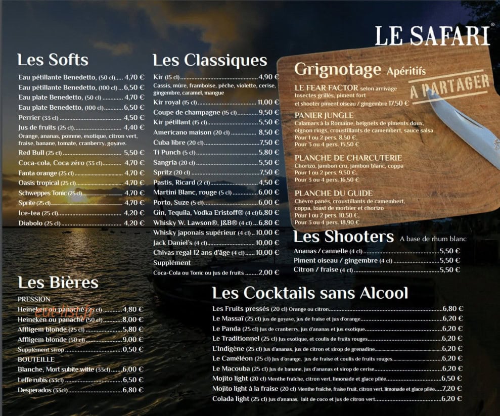 Le safari — carte page 10