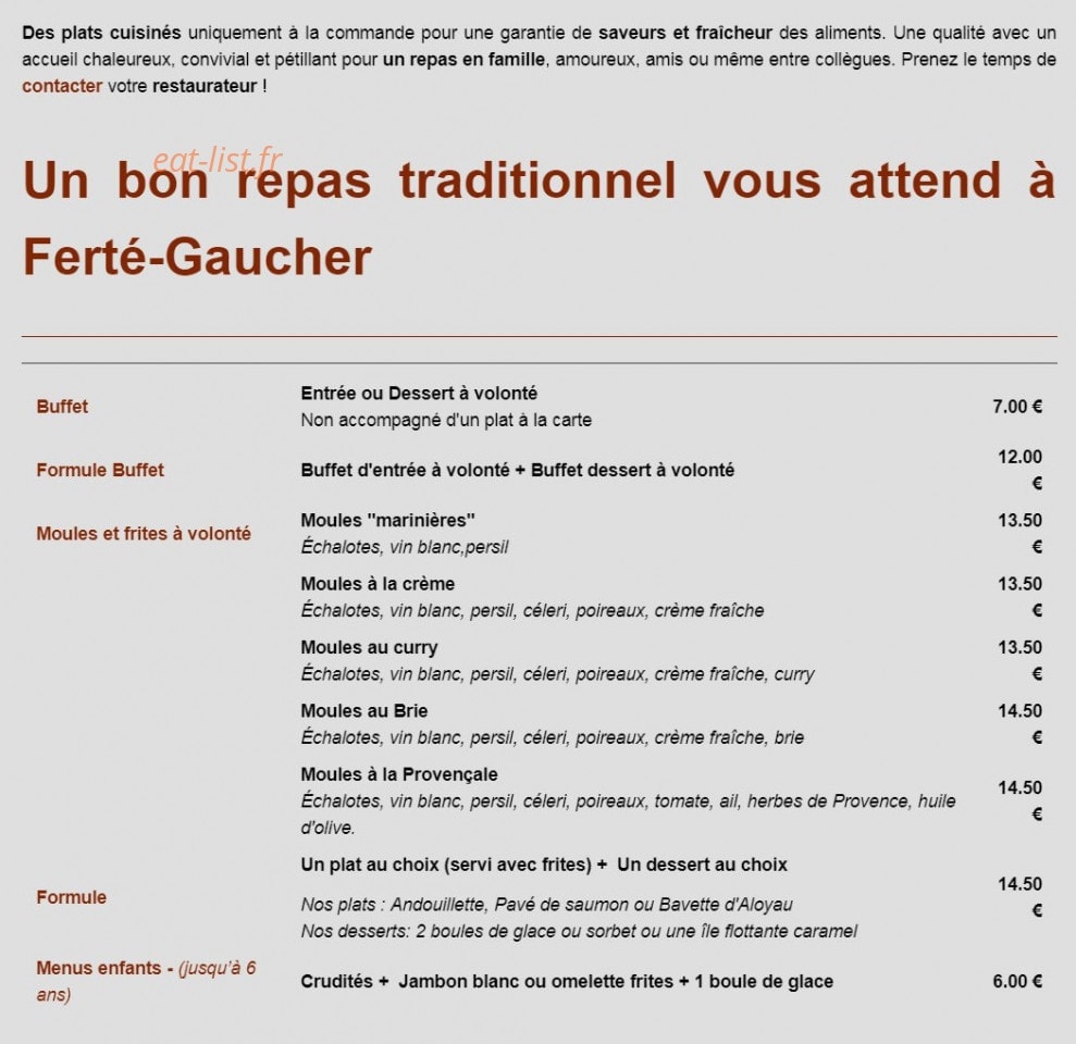 Aux Menus Plaisirs — carte page 1