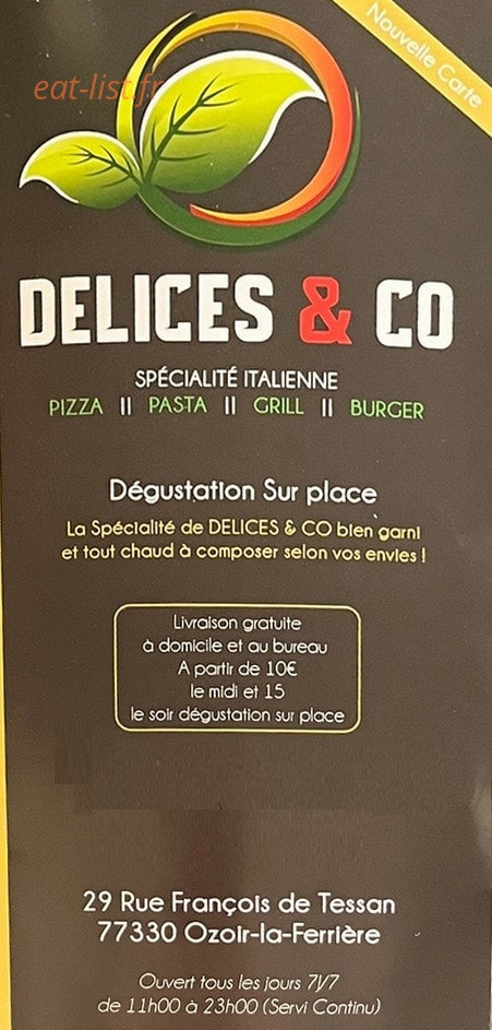 Delices & Co — carte page 1