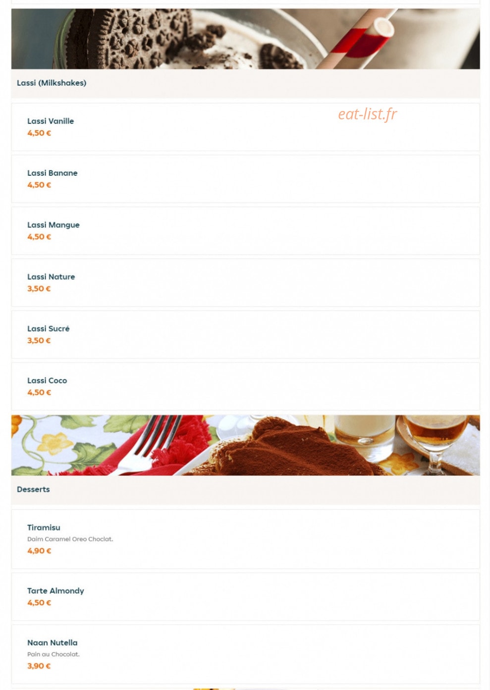 Nan Chicken — carte page 12