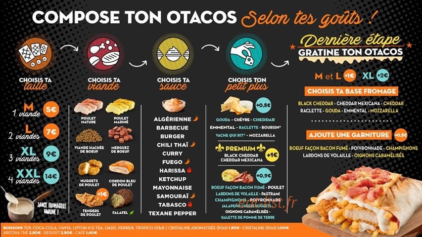 O'tacos — carte page 1
