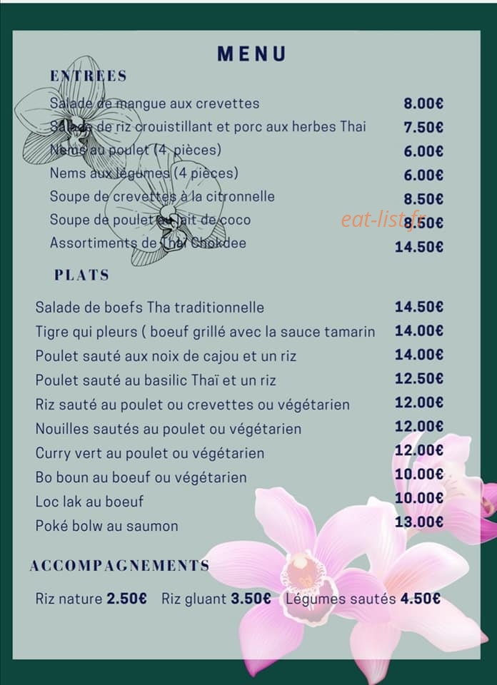 Thaï Chokdee — carte page 1