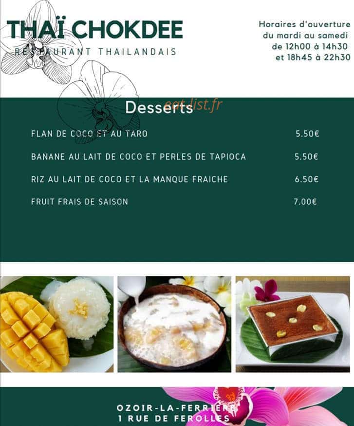 Thaï Chokdee — carte page 2