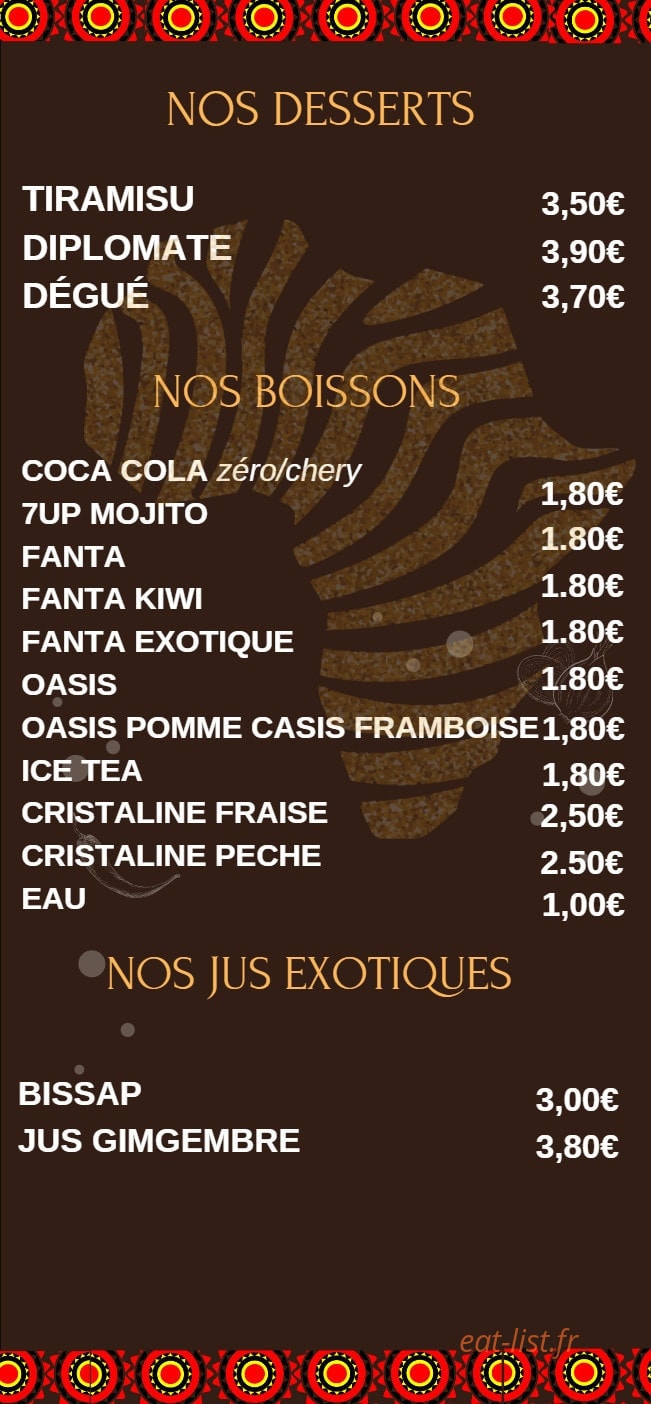 Afrik N Grill — carte page 3