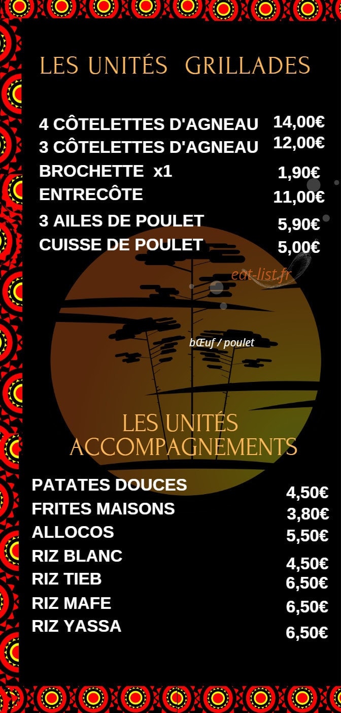 Afrik N Grill — carte page 2