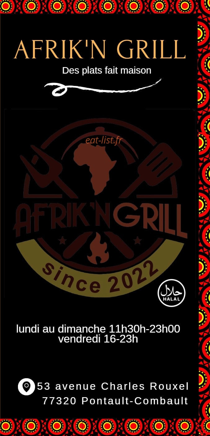 Afrik N Grill — carte page 1