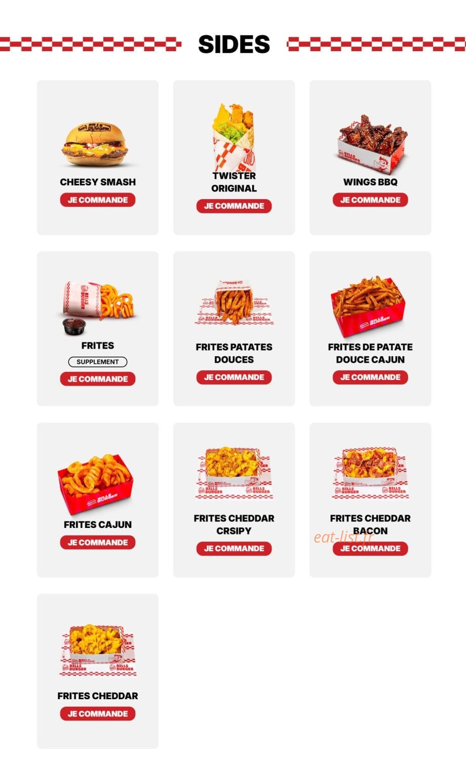 Bill's Burger — carte page 2