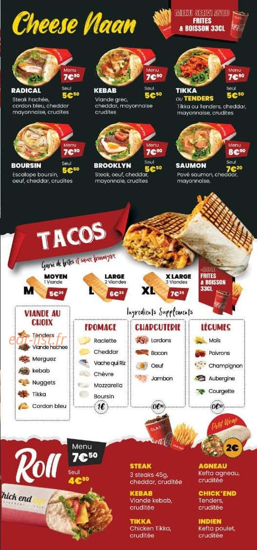 Chick end Cafe — carte page 3
