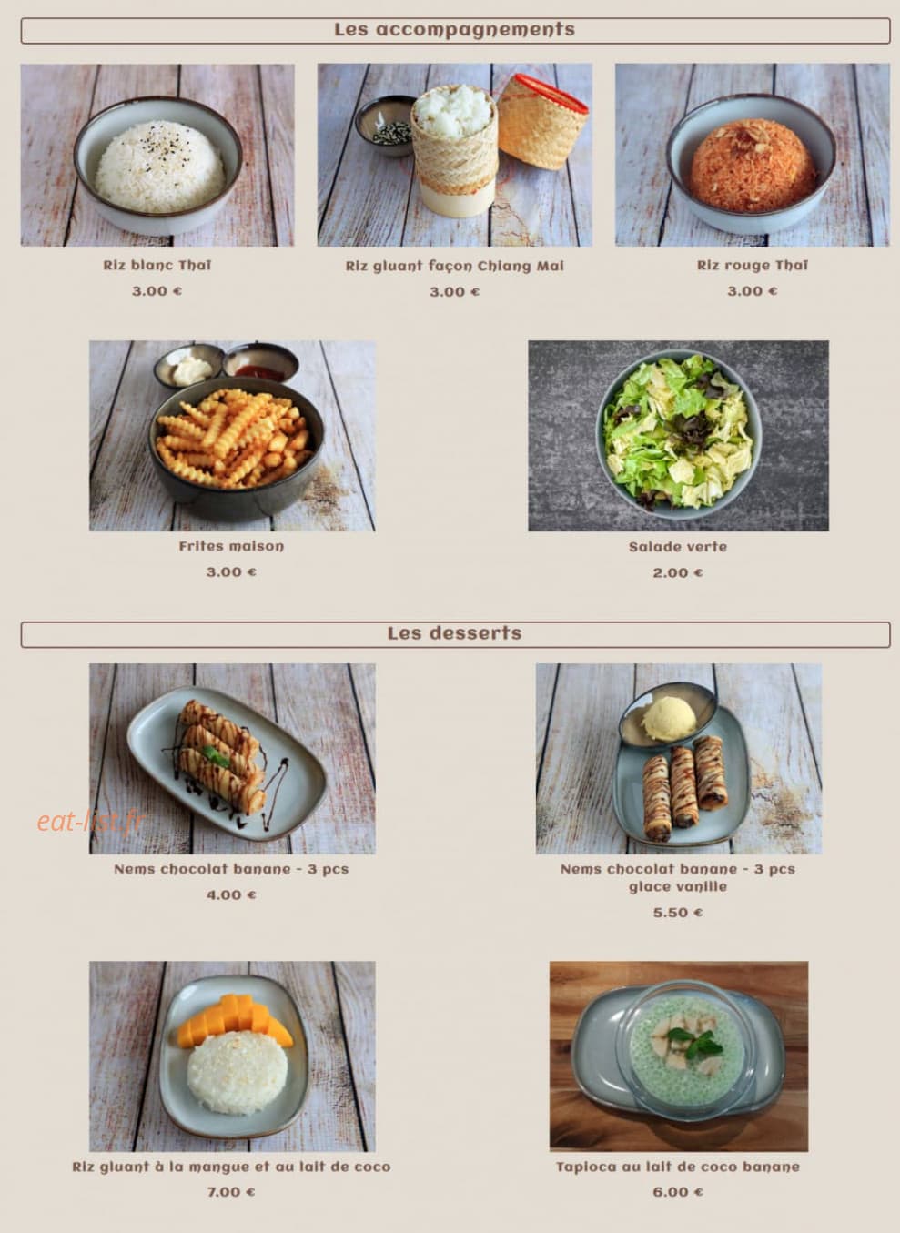 Kwao Thai — carte page 3