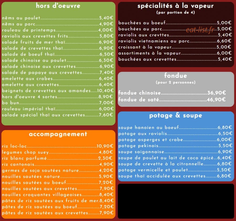 Le Mandarin — carte page 1