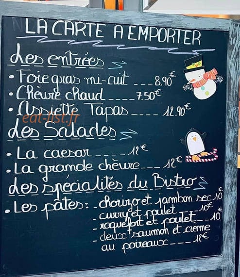 Ô Bistro — carte page 1