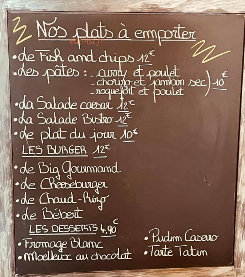 Ô Bistro — carte page 3