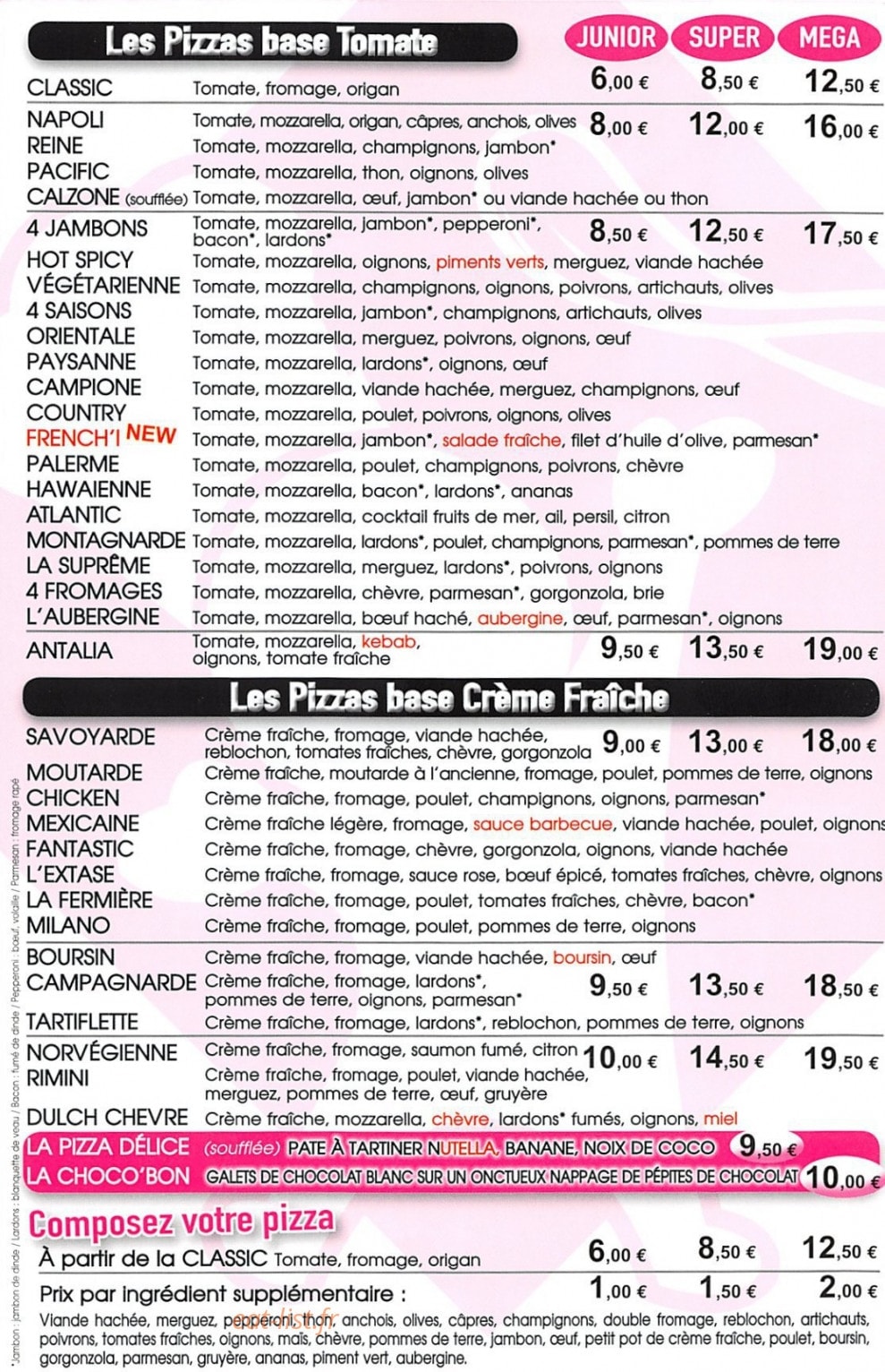Pâte à Pizz'a — carte page 2