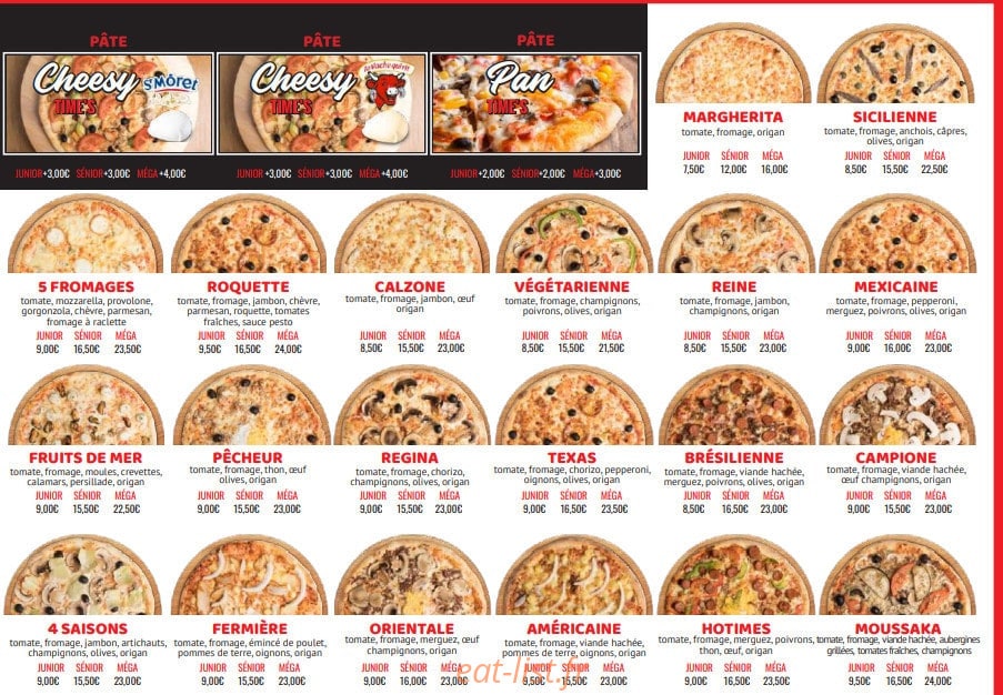 Pizza Hotimes — carte page 2