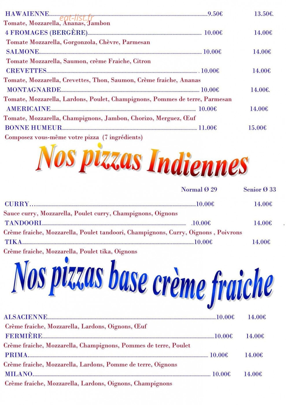 Pontault Pizza — carte page 6