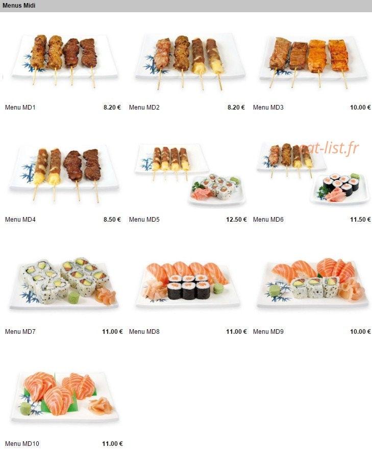 Pontault Sushi — carte page 1