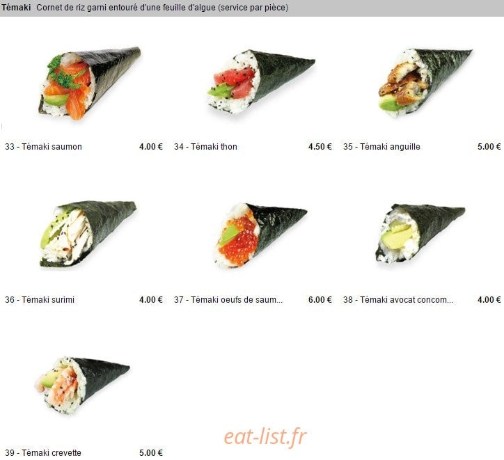 Pontault Sushi — carte page 13