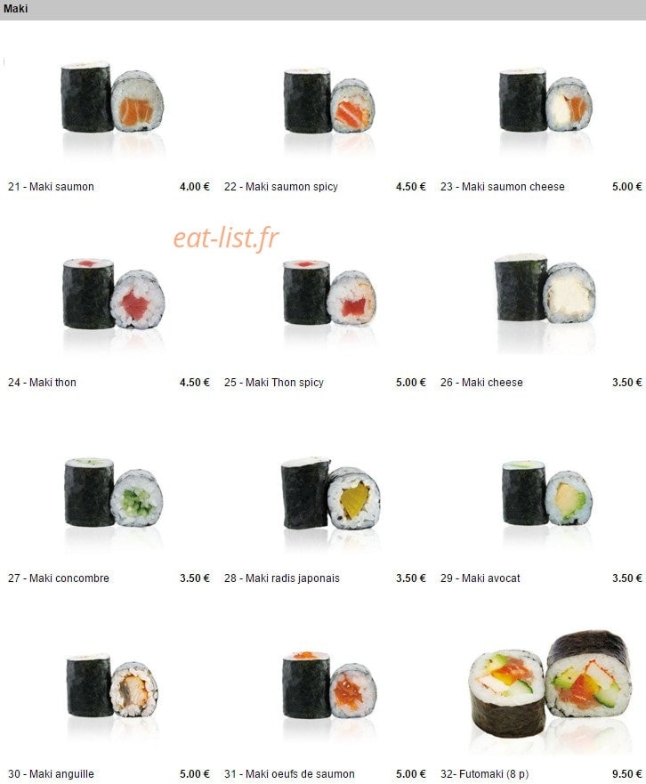 Pontault Sushi — carte page 10