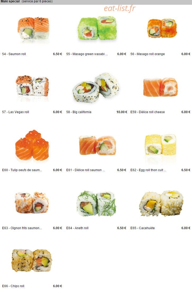 Pontault Sushi — carte page 16