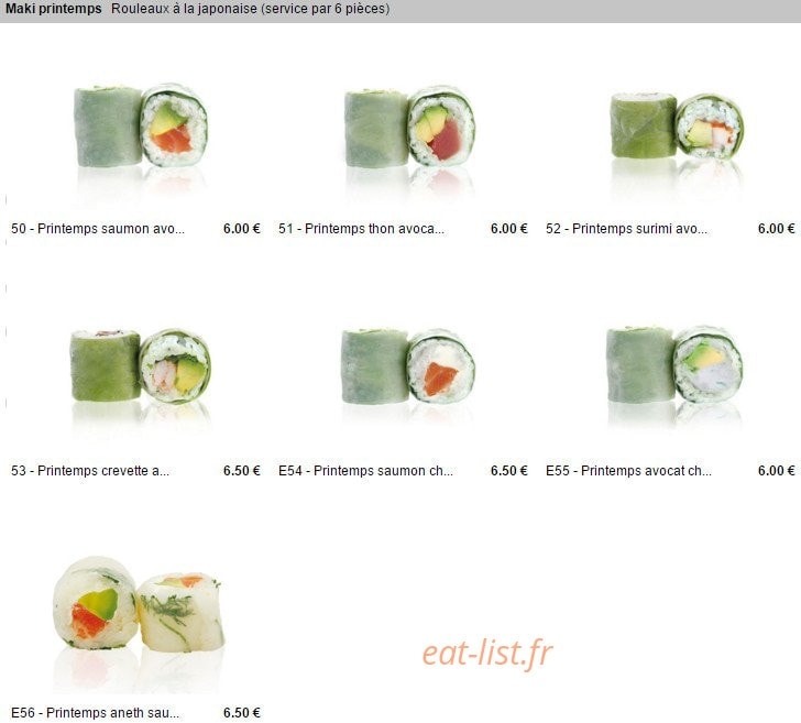Pontault Sushi — carte page 18