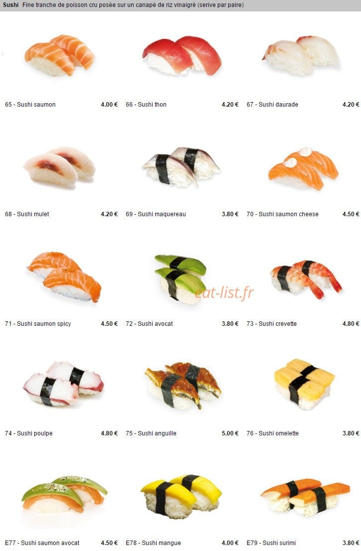 Pontault Sushi — carte page 20