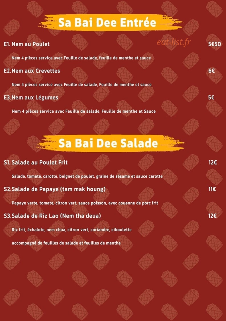 Sabaidee — carte page 1
