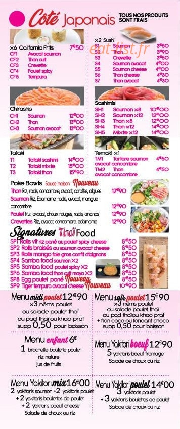 Thaï Food 77 — carte page 3