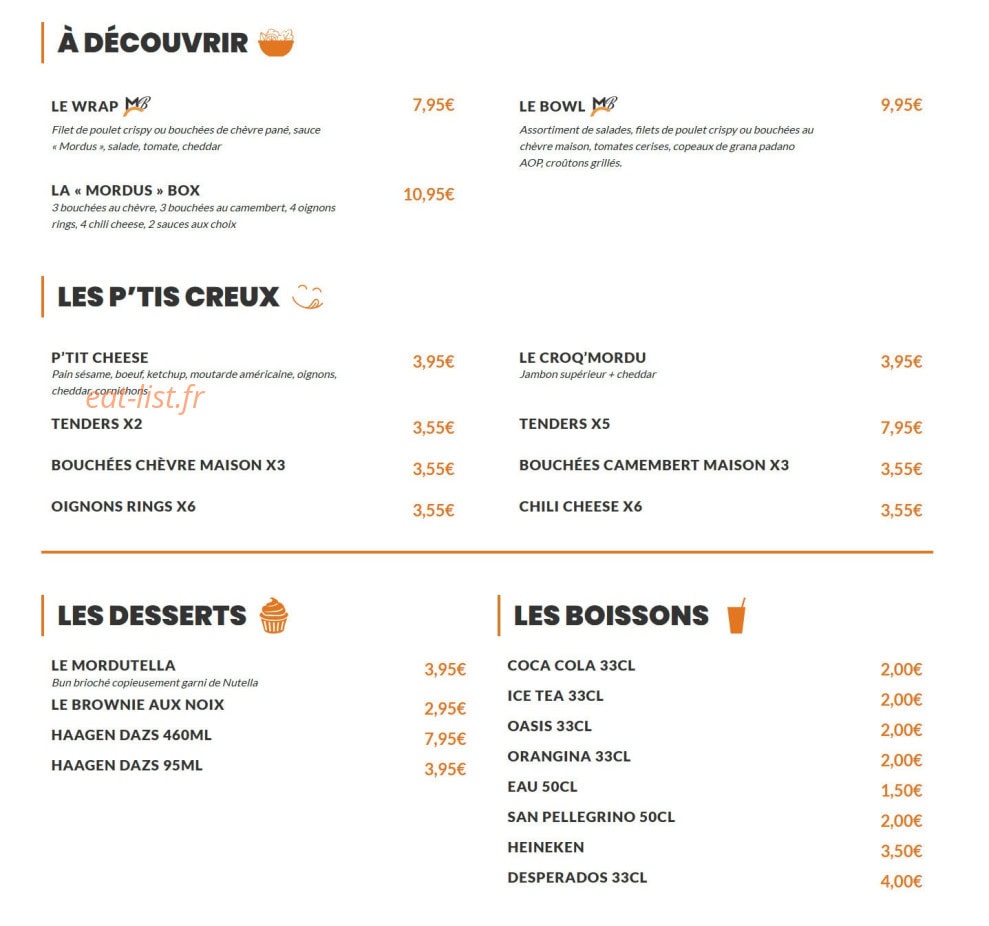Les Mordus du Burger — carte page 2