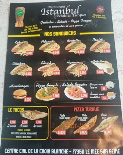 Restaurant Istanbul — carte page 2