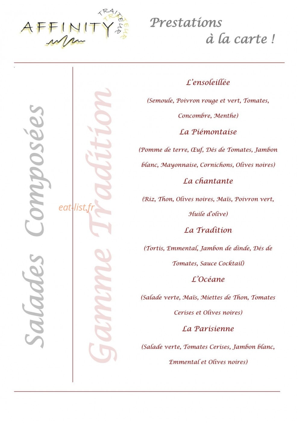 Affinity Traiteur — carte page 6