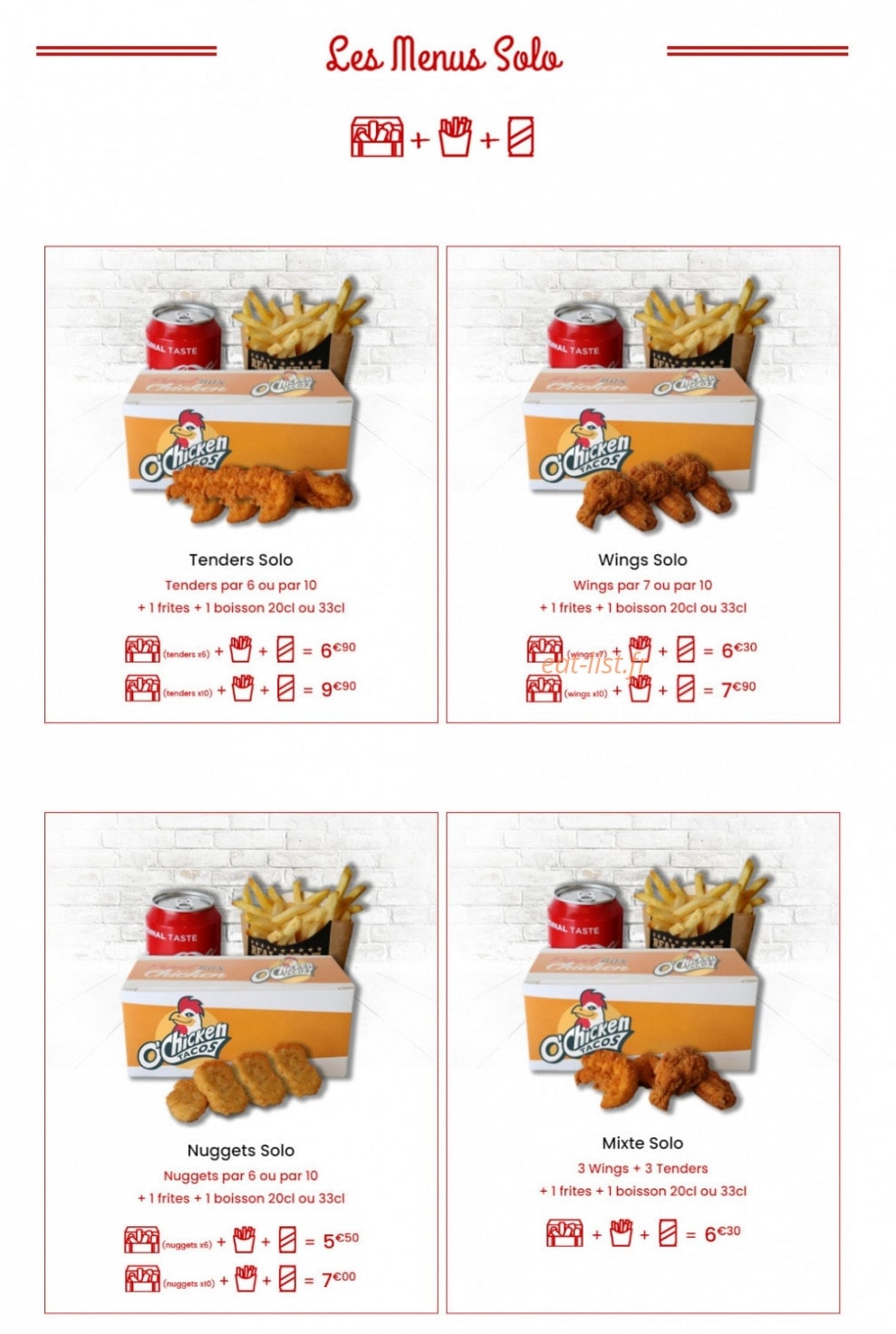 O'Chicken Tacos — carte page 4