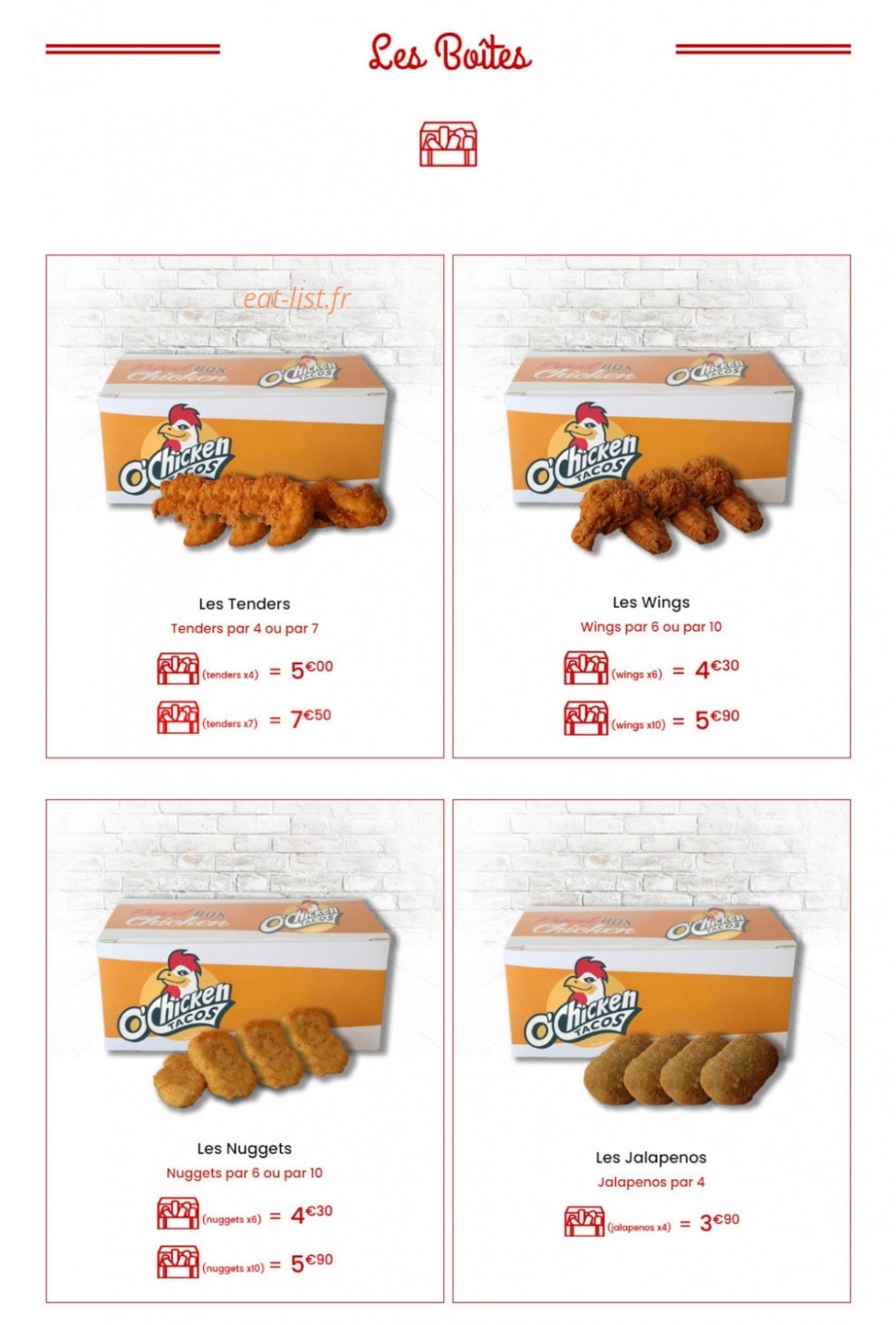 O'Chicken Tacos — carte page 7