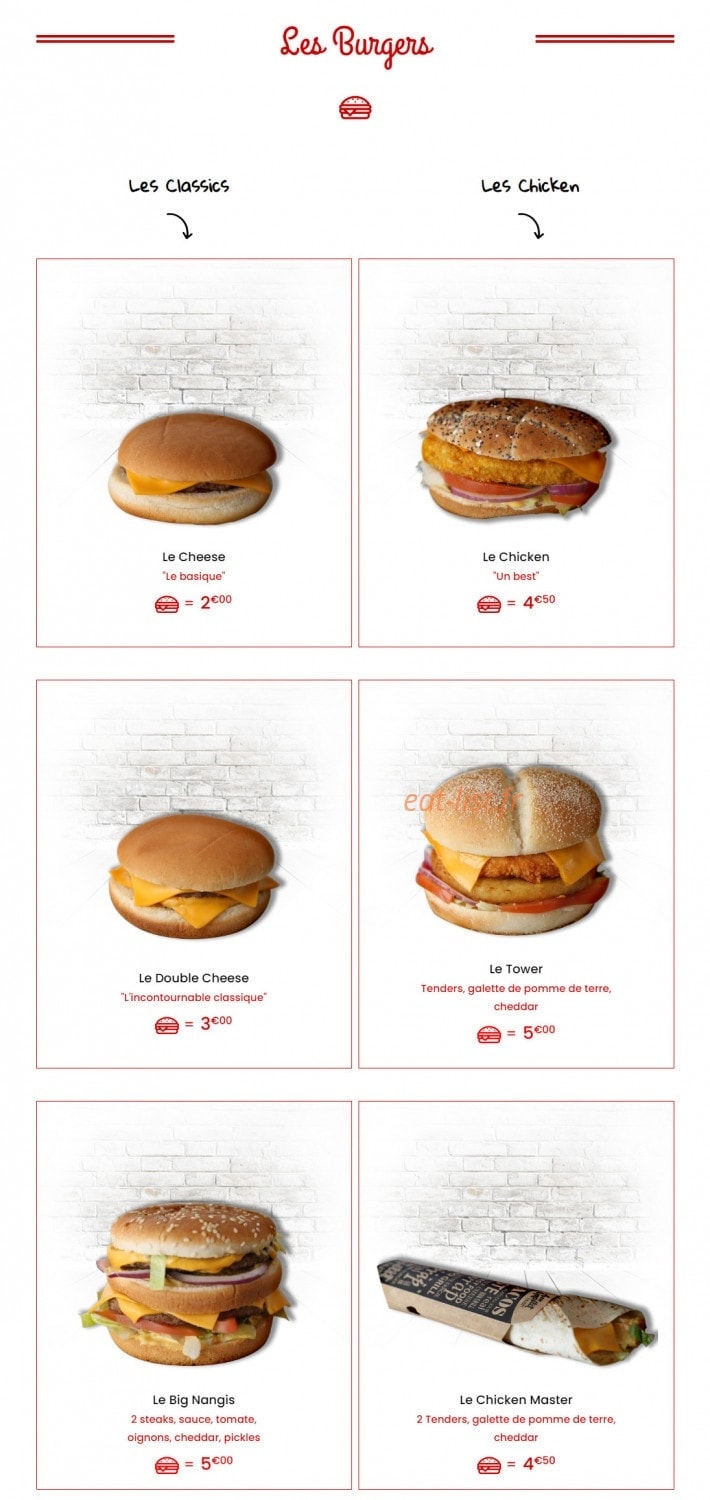 O'Chicken Tacos — carte page 6