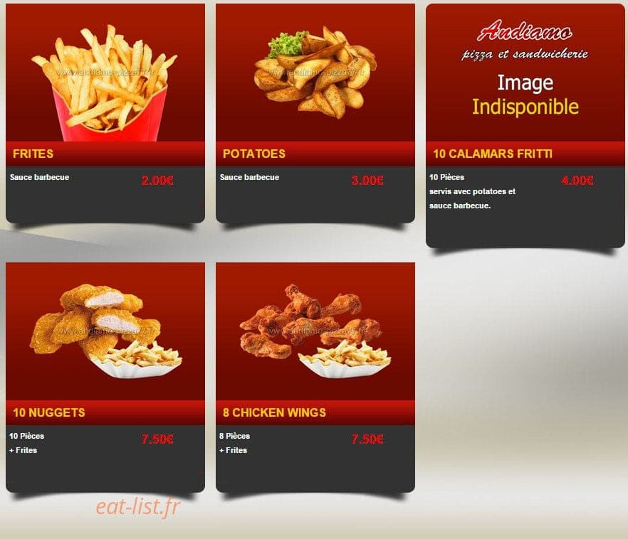 Andiamo Pizza — carte page 12