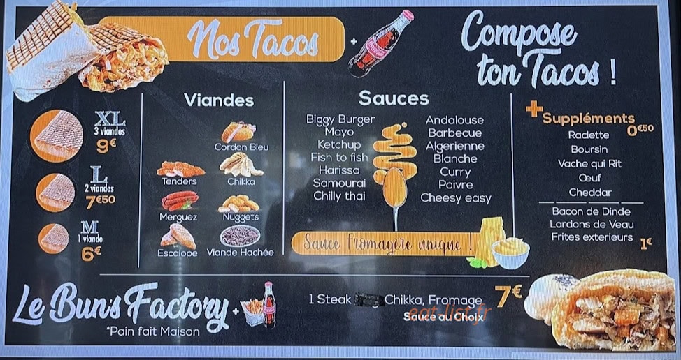 Burger Factory — carte page 3