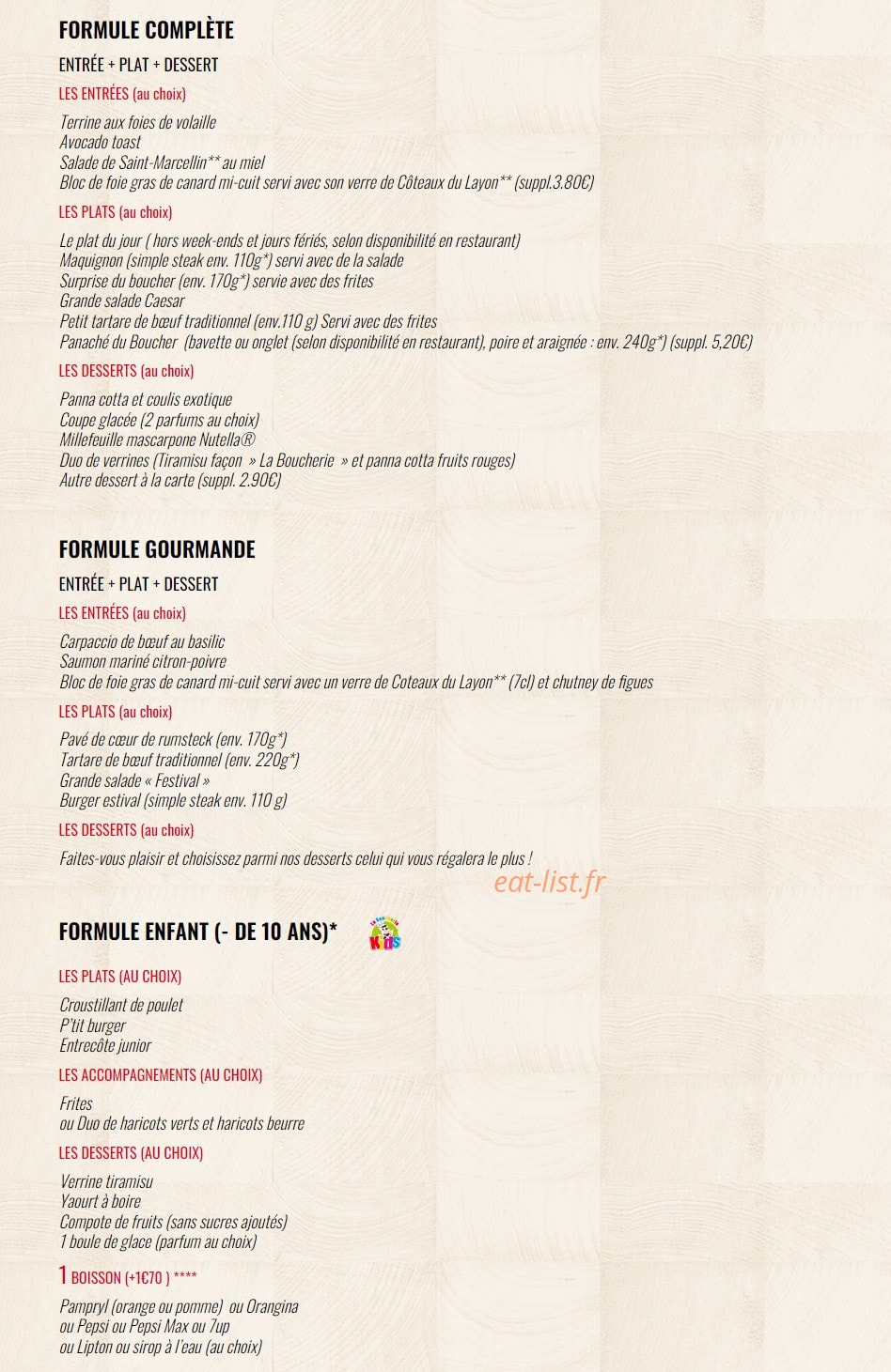 La Boucherie — carte page 10