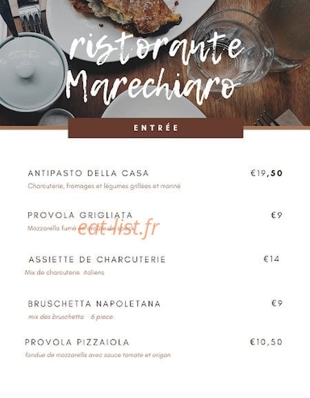 Ristorante marechiaro — carte page 1
