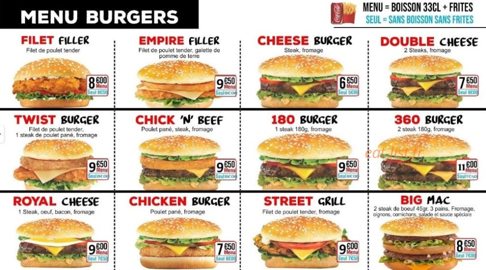 Street food — carte page 1